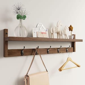 28.93 in. W x 4.52 in. D Decorative Wall Shelf, Wall-Mounted Coat Hook Rack