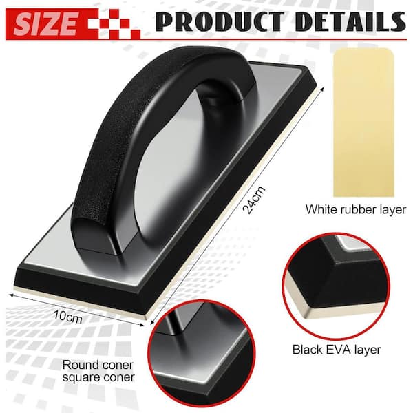 Square Notched Tile Trowel Set,Made Of Premium Stainless Steel,with Grout Sponge And Work Gloves, Masonry Tools For Tiling Installation(Notch Size