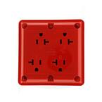 20 Amp Industrial Grade Heavy Duty 4-in-1 Grounding Outlet, Red