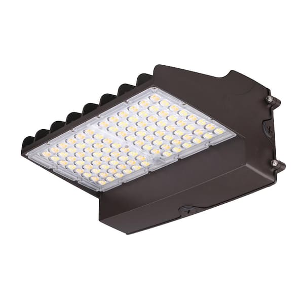 ETI LIGHTING 400-Watt Equivalent Full Cut-Off Integrated LED Bronze Wall Pack Light Adjustable 8000-14800 Lumens and CCT