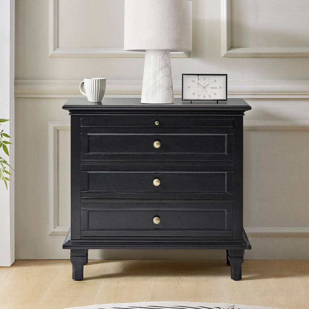 Julia Acorn 27 in. H Traditional 3-Drawer Solid Wood Legs Nightstand with Charging Station - thumbnail 2