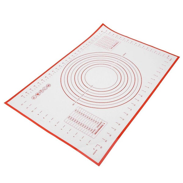 26 x 16 in. Extra Large Silicone Nonstick Red Pastry Mat Sheet with Non-Slip Feature for Dough Rolling and Baking