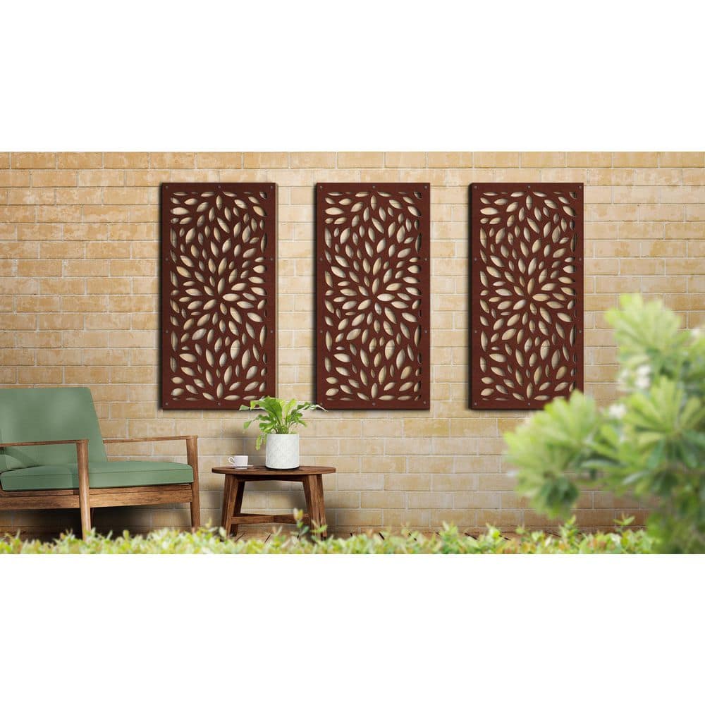Espresso Brown Floral Recycled Polymer Privacy Panel