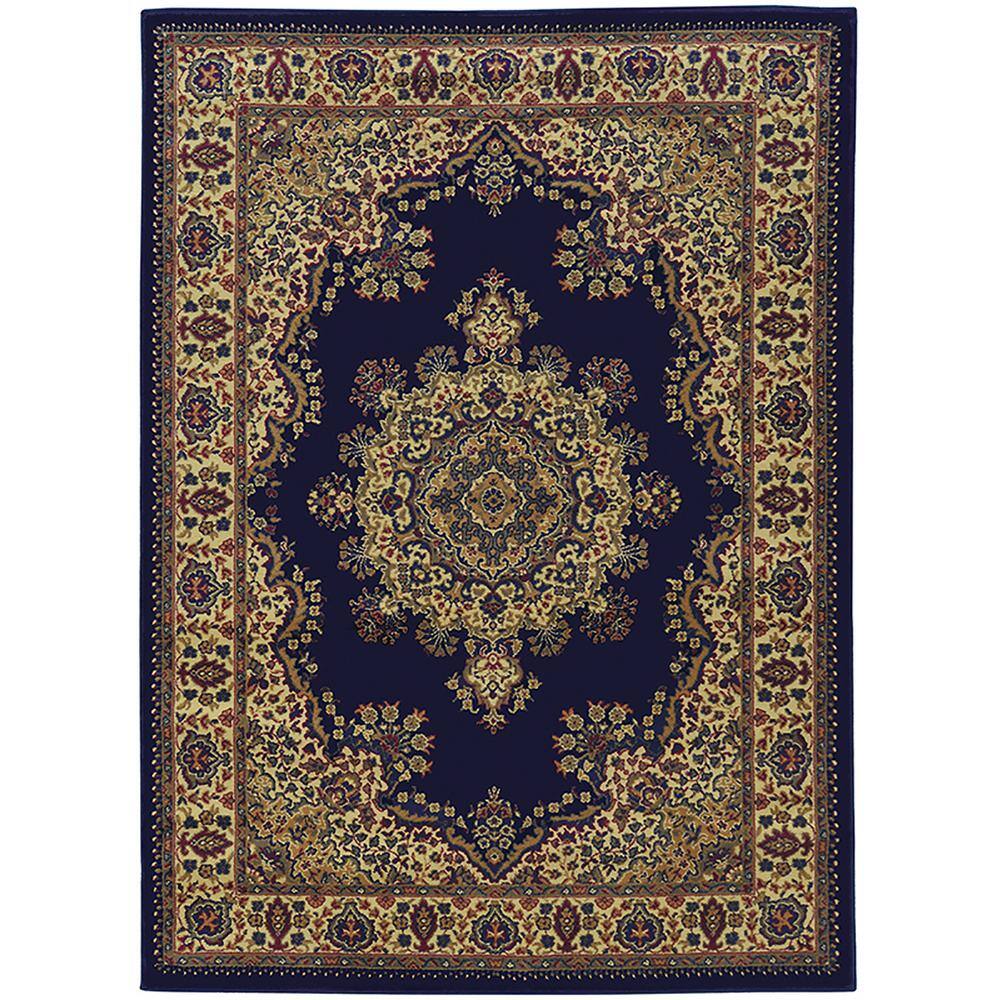 Castello Navy 5 ft. x 7 ft. Traditional Oriental Medallion Area Rug