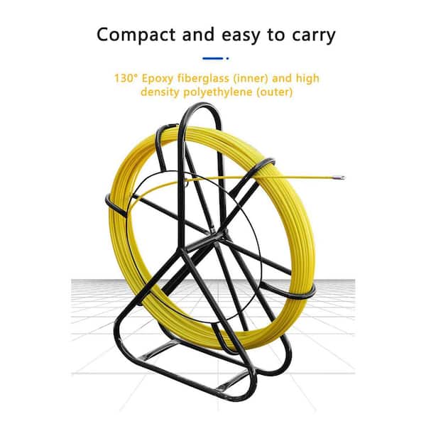 duct tape fishing pole 4.5MM 350 FT Rodder Fish Cable Running Rod Cable Puller Fiberglass Fish Tape with Stand length projects Jameson - Duct Hunter Traceable
