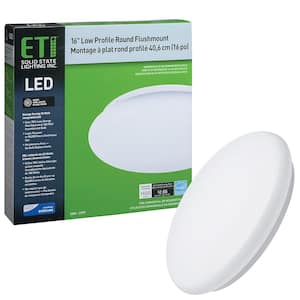 16 in. Round LED Flush Mount Ceiling Light 1600 Lumens Closet Bathroom Lighting Hallway 120-277 Volt 4000K Bright White