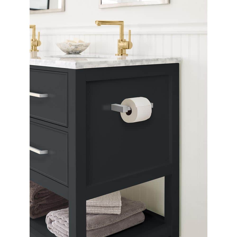 Chrome Modern Square Single Post Toilet Paper Holder