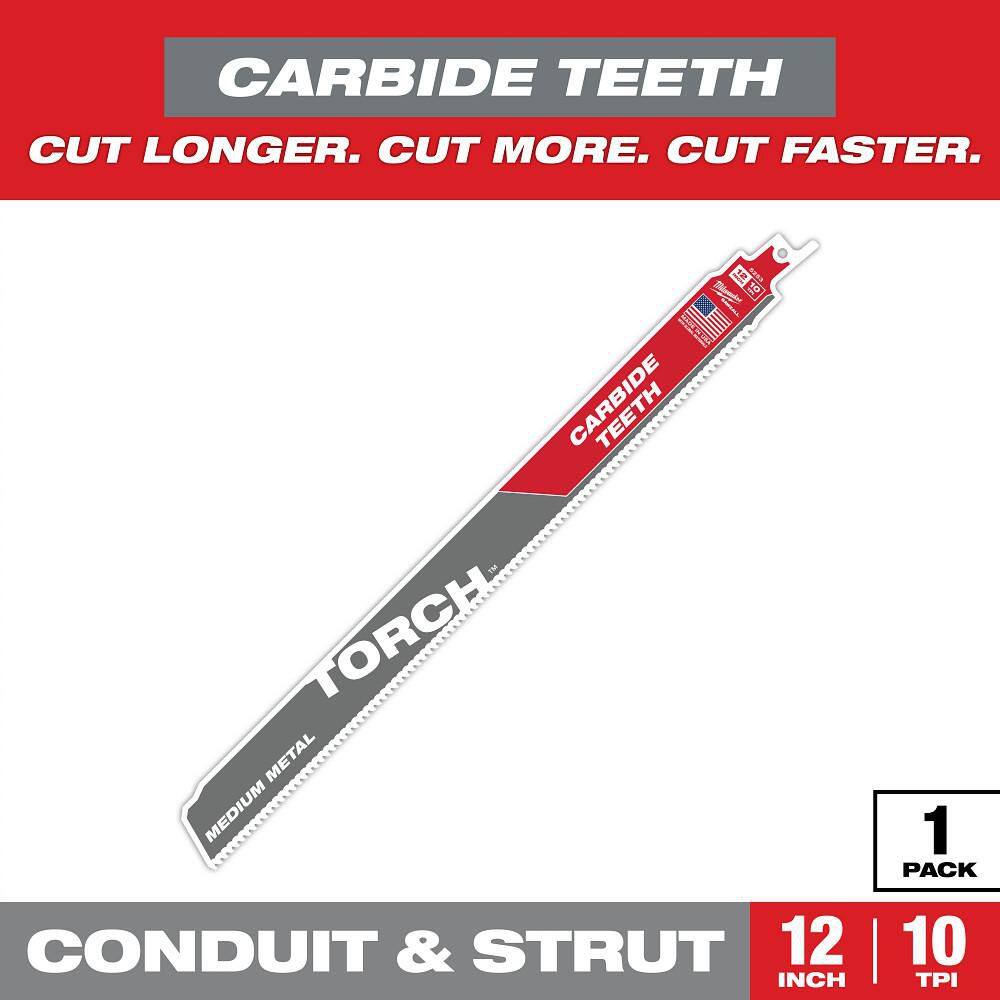 12 in. 10 TPI Carbide Medium Metal Cutting Sawzall Reciprocating Saw Blade (1-Pack) price history on PriceWatchPro