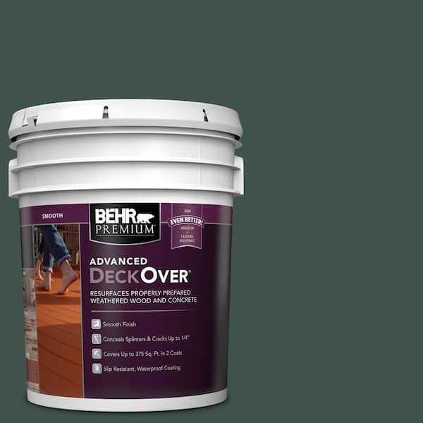 BEHR Premium Advanced DeckOver 5 gal. #SC-114 Mountain Spruce Smooth Solid Color Exterior Wood and Concrete Coating