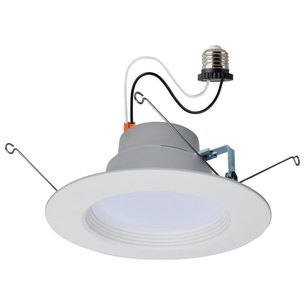 5.6 in. Adjustable Watt CCT Stepped Baffle Remodel Non-IC Rated Dimmable Indoor Round Integrated LED Recessed Light Trim price history on PriceWatchPro