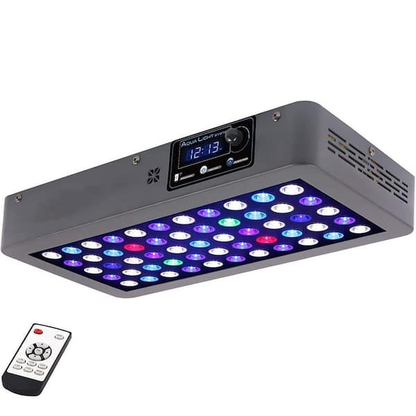 165W Dimmable Full Spectrum LED Light for Coral Saltwater Fish Tank with Remote Timer Control and DualChannel Brightness