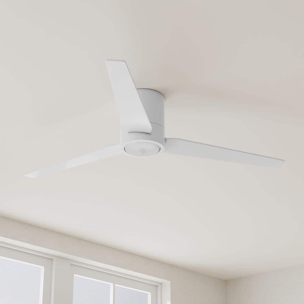 Braden 56'' Satin White LED Hugger Ceiling Fan with Remote