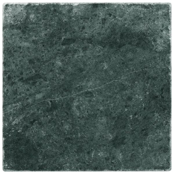 Heritage Verde 6 in. x 0.37 in. Tumbled Marble Floor and Wall Tile Sample