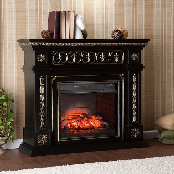 Southern Enterprises Lockport 47 in. W Infrared Electric Fireplace in Black