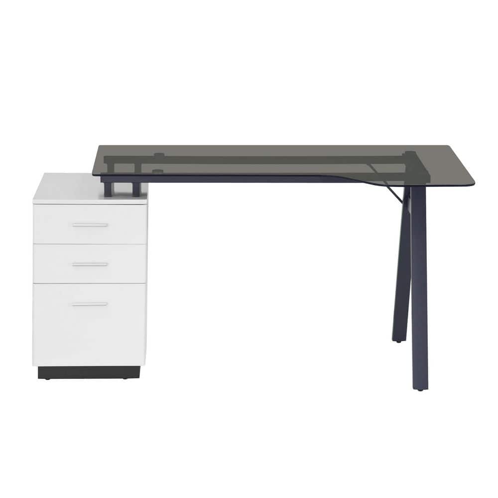 Reviews for maocao hoom 60 in. White Home Office Desk Writing Desk Computer Desk with Drawers