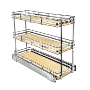 Slide-A-Shelf Made-To-Fit 2 Tier Adjustable Tower Cabinet Organizer 6 in.  to 24 in. Wide Full-Extension Soft Close SAS-2TT-MTF-S - The Home Depot