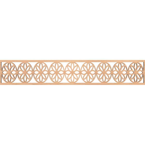 Ekena Millwork Blume Fretwork 0.375 in. D x 46.625 in. W x 8 in. L Hickory Wood Panel Moulding