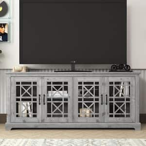 Isadora 68.2 in. Mexican Gray 4-Door TV Stand Fits TV's up to 75 in.