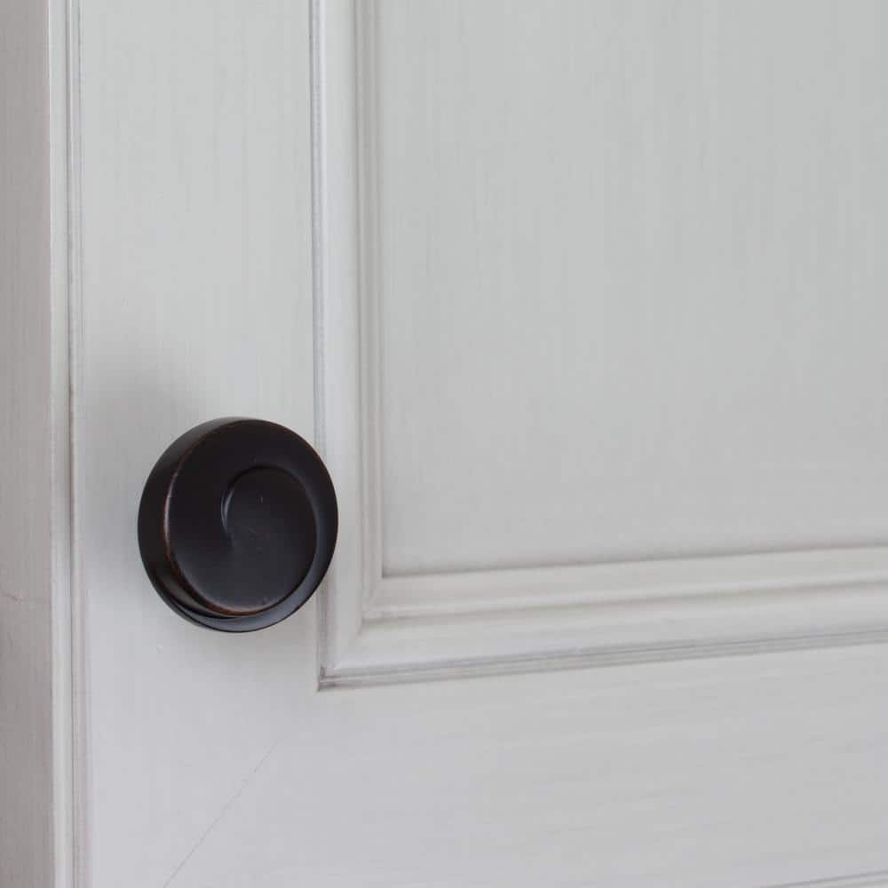 Oil Rubbed Bronze Round Cabinet Knob with Mounting Hardware