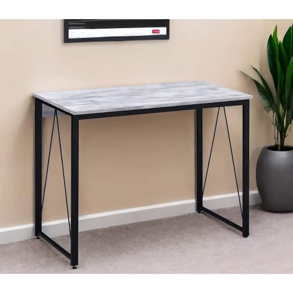 35 in. Rectangular White Metal 0-Drawer Computer Desks