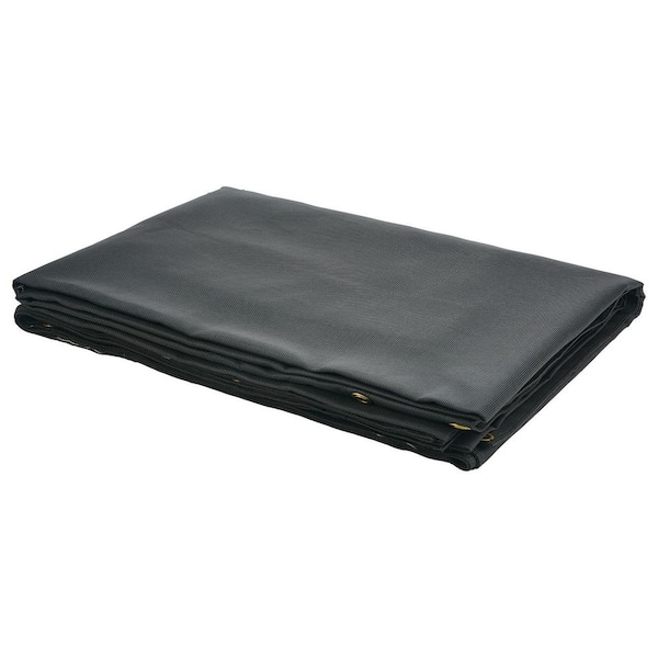 7. 5 x 18 ft. Dump Truck Mesh Tarp, PVC Coated Black Heavy Duty Cover with 5.5 in. 18 oz. Double Pocket, Grommets, Rope