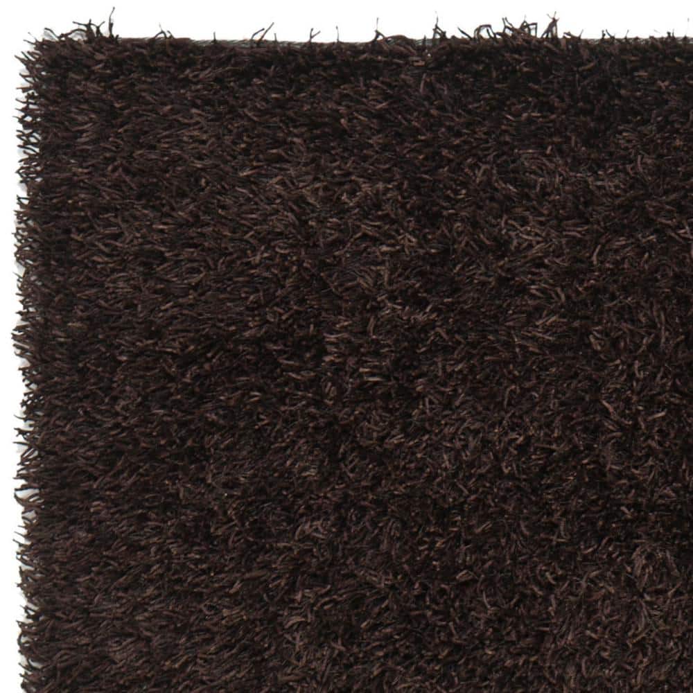 Chocolate 8' x 10' Tufted Shag Synthetic Area Rug