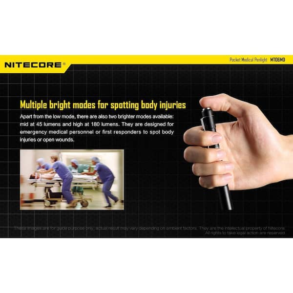 NITECORE Multi-Task 2AAA 180 Lumens LED Flashlight MT06MD - The