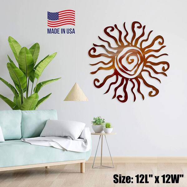 1 Pack Wall Art 12 in. x 12 in. Copper Wacky Sun Metal Work, Wall