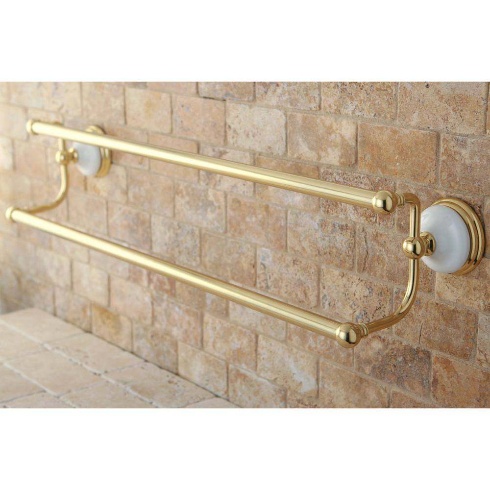 Victorian Polished Brass 24-Inch Dual Towel Bar