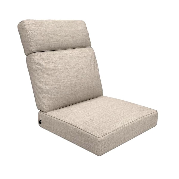 Cushion 24 x 26.5 x 5.5 Sunbrella Deep Seating Outdoor Patio Dining Chair Replacement Cushions Cast Silver