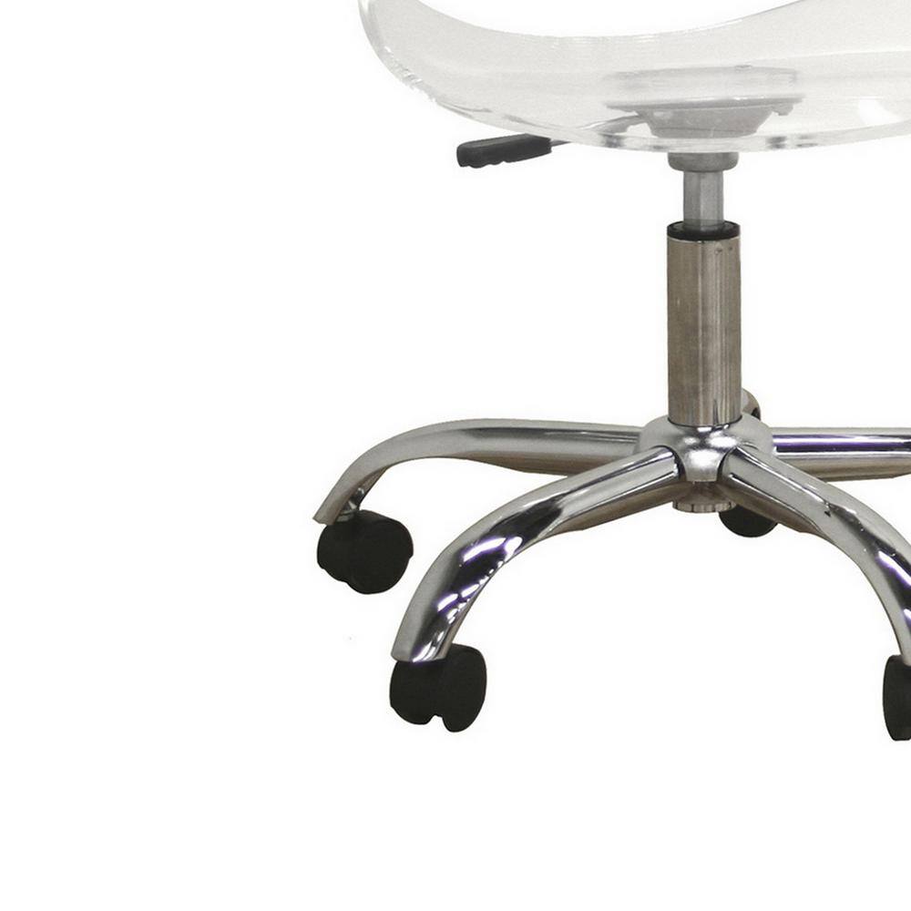 Clear Acrylic Adjustable Swivel Office Chair with Chrome Base