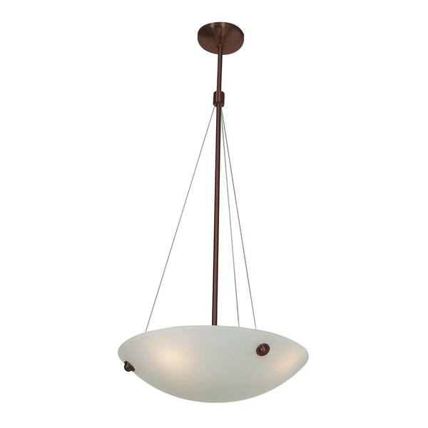 Access Lighting Noya 4Light Bronze Pendant with White Glass Shade