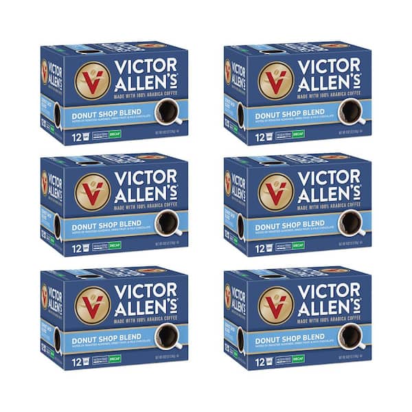 Victor Allen's Coffee Decaf Donut Shop Blend, Medium Roast, 72 Count, Single Serve Coffee Pods for Keurig K-Cup Brewers
