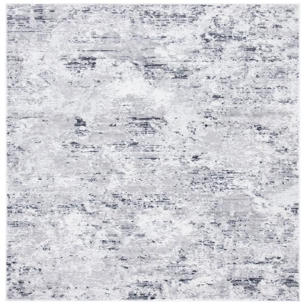 SAFAVIEH Amelia 5 ft. x 5 ft. Gray/Ivory Distressed Abstract square Area Rug
