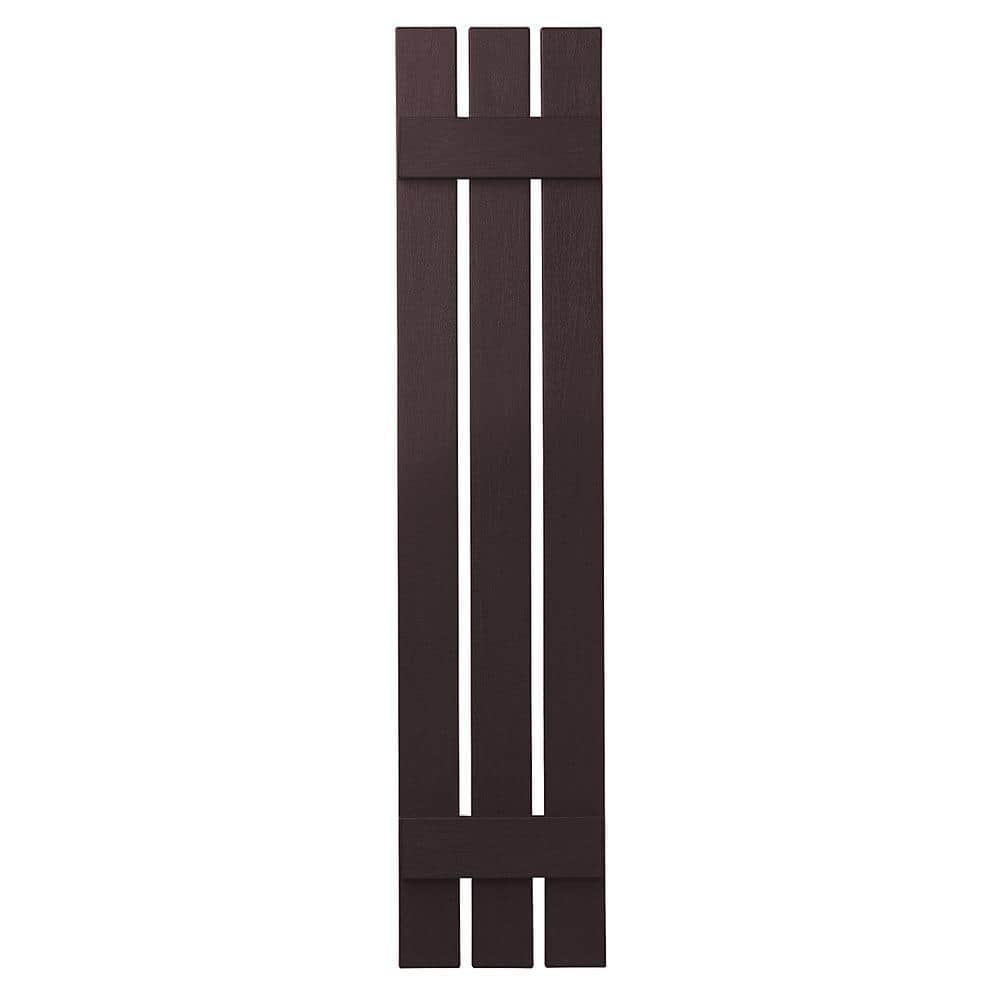 12 in. x 51 in. Polypropylene 3-Board Open Board and Batten Shutters Pair in Winestone price history on PriceWatchPro