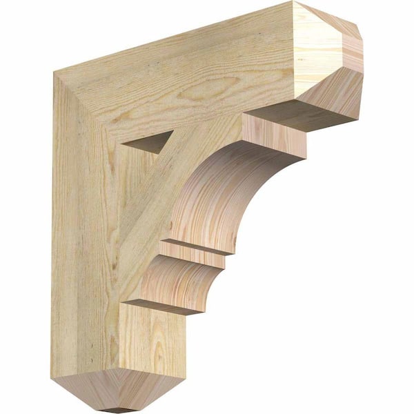Ekena Millwork 6 in. x 22 in. x 22 in. Douglas Fir Balboa Craftsman Rough Sawn Bracket