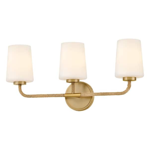 LARK Kline 23.75 in. 3 Light Lacquered Brass Vanity Light