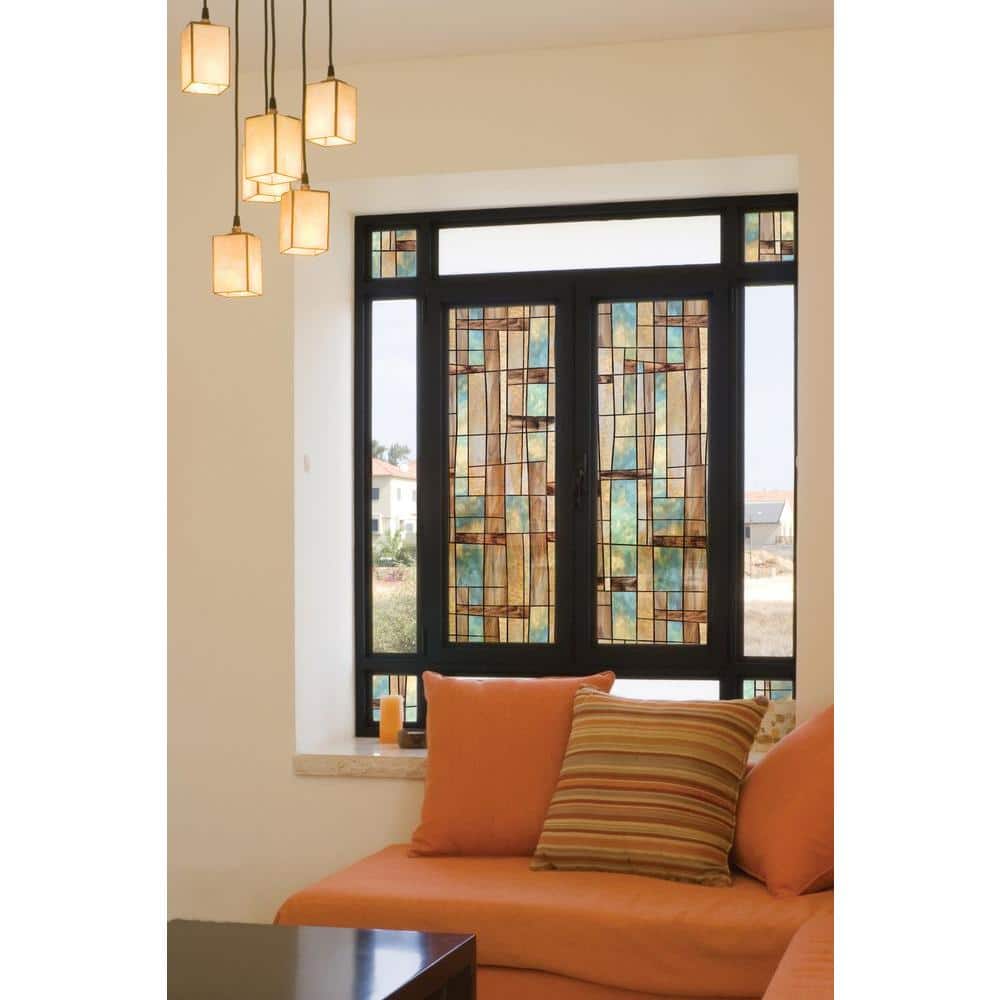 City Lights Multicolor Vinyl Stained Glass Window Film