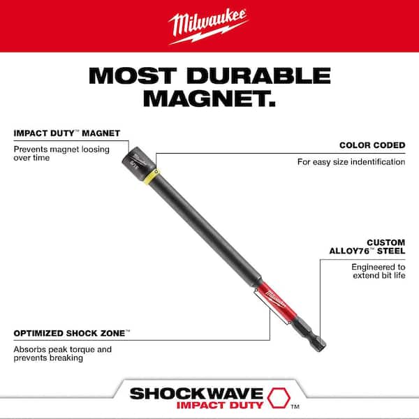 Milwaukee SHOCKWAVE Impact Duty, 6 in. Magnetic Nut Driver Set & 1