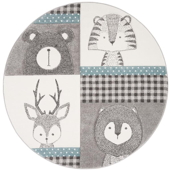 Safavieh Carousel Kids Elephant 5 x 5 Gray/Ivory Square Indoor Kids Area Rug Safavieh Carousel Kids Elephant 5 x 5 Gray/Ivory Square Indoor Kids Area Rug