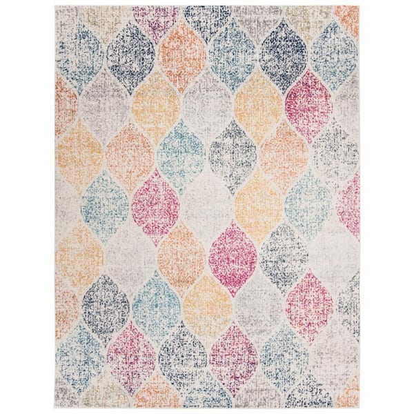 SAFAVIEH Madison Cream/Yellow 10 ft. x 14 ft. Medallion Geometric Area Rug