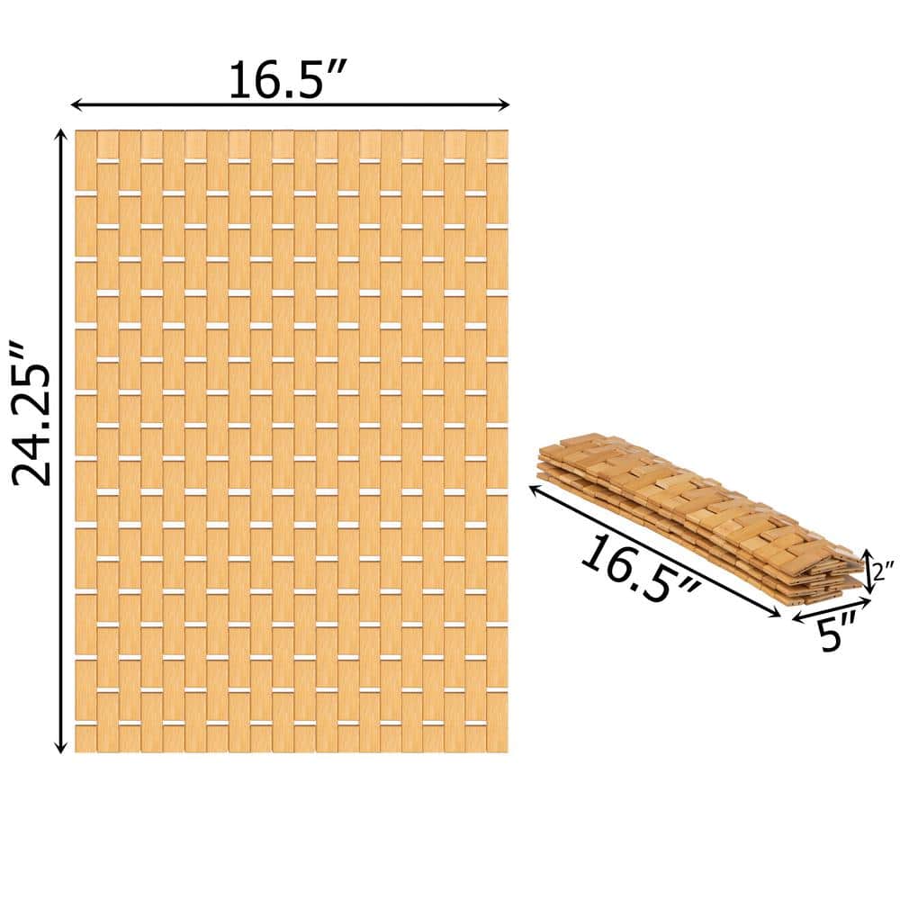 Small Natural Bamboo Foldable Non-Slip Bathroom Mat