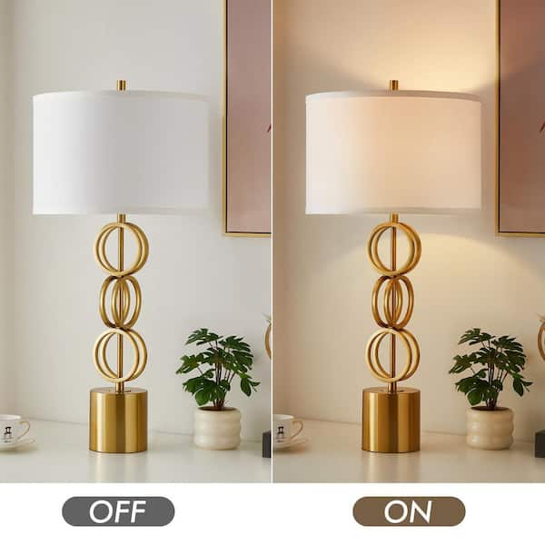 NatySwan 32in Modern Gold-Toned Novelty Table Lamp, LED Included