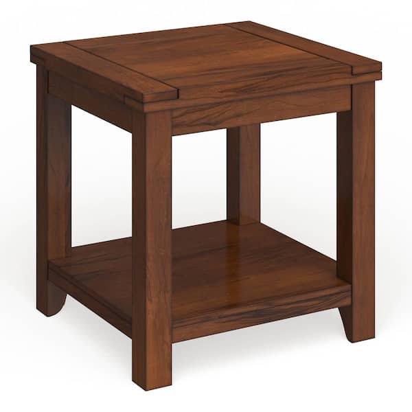Furniture of America Liard 23.5 in. Dark Cherry Rectangle Wood End Table