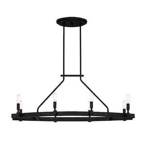 Fiora 8-Light Rustic Black Chandelier For Dining Rooms