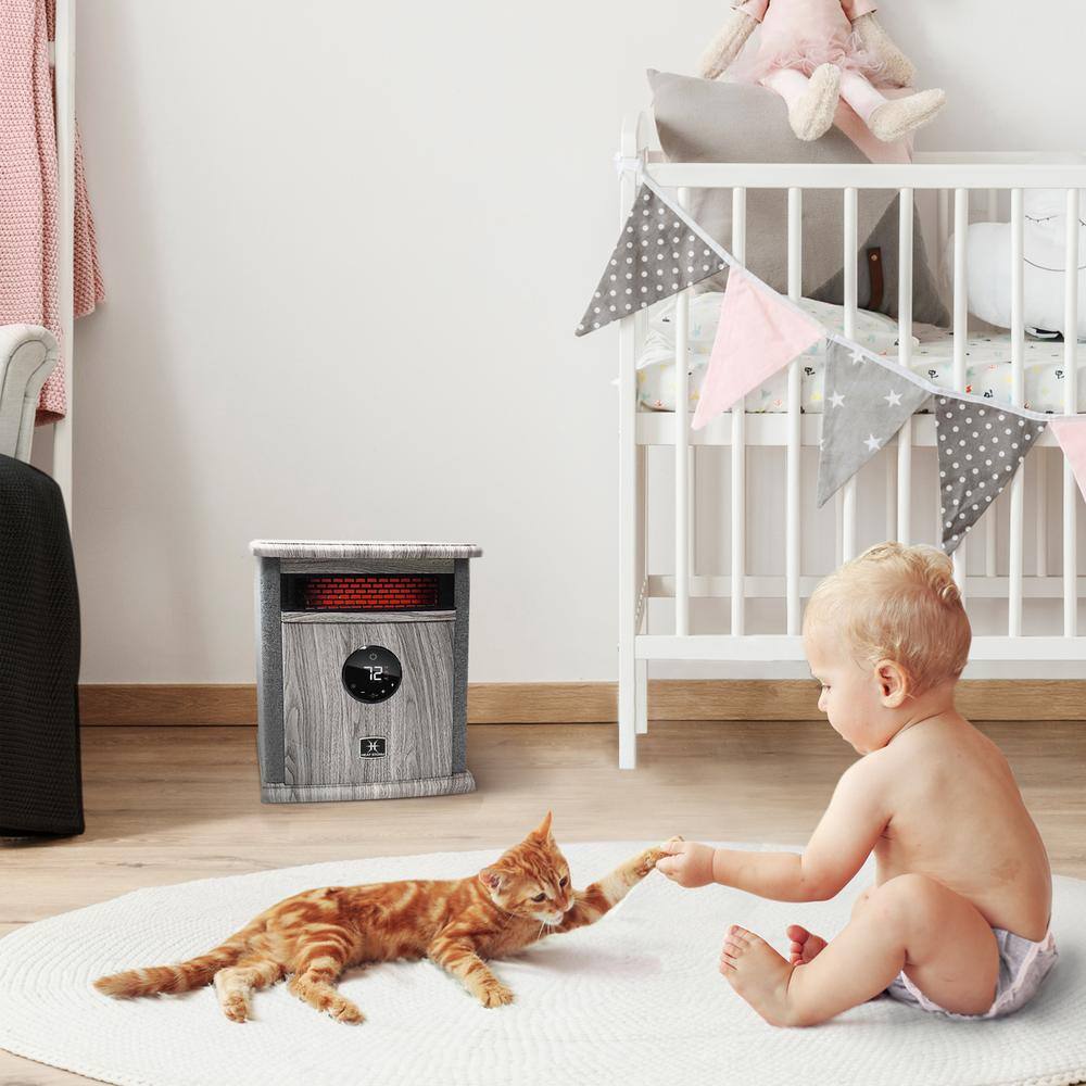 Gray Electric Infrared Convection Heater with Thermostat