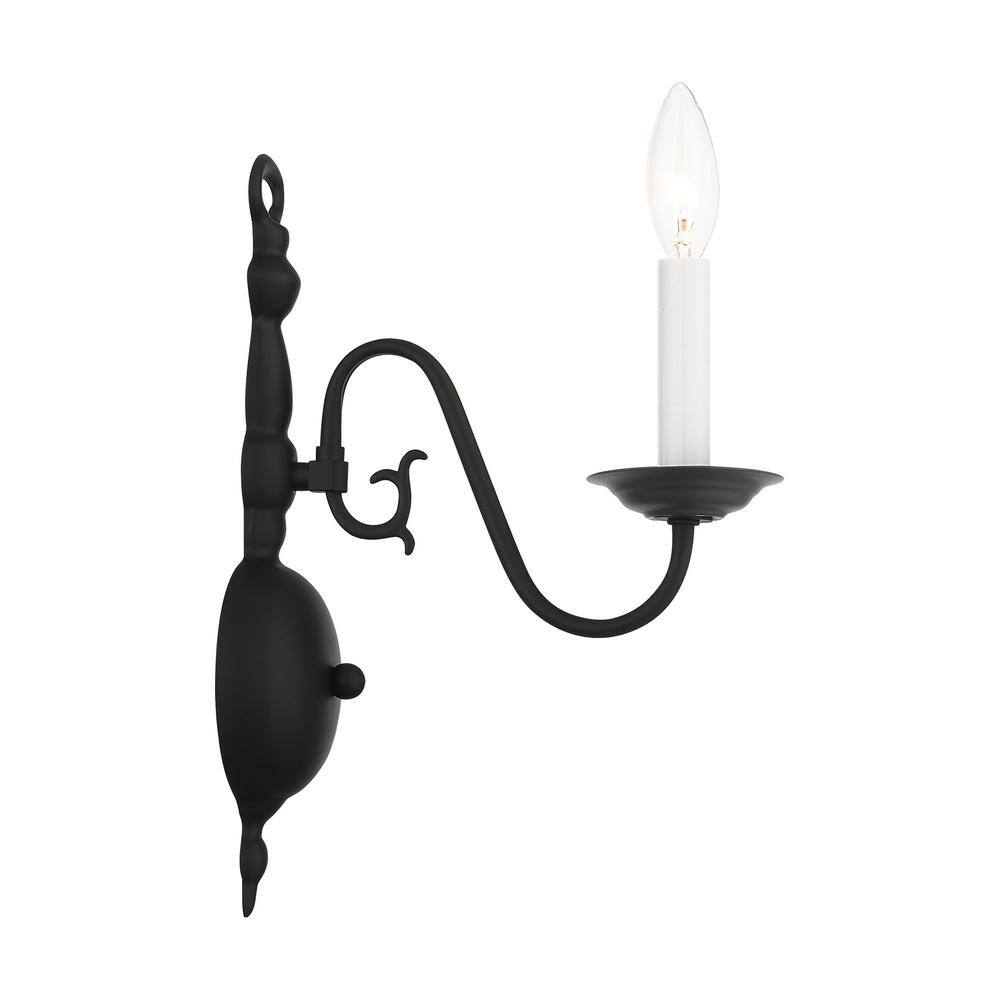 Black Traditional Colonial 1-Light Wall Sconce