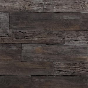 Woodstone Mocha 35.50 in. x 8 in. Manufactured Stone Panel Siding 8.40 sq. ft. Flats