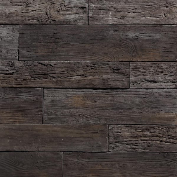 Koni Stone Woodstone Mocha 35.50 in. x 8 in. Manufactured Stone Panel Siding 8.40 sq. ft. Flats