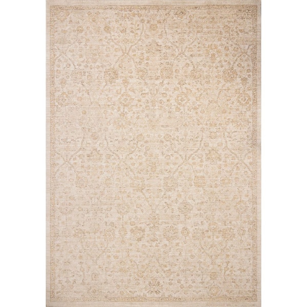 Chris Love Julia Palma Ivory / Sand 6 ft. 3 in. x 9 ft. 6 in.  Traditional Area Rug